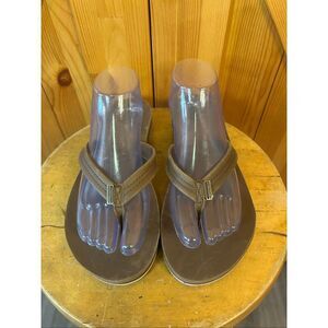 FreeWaters Leather Sandal Women 8 US Brown Slip On